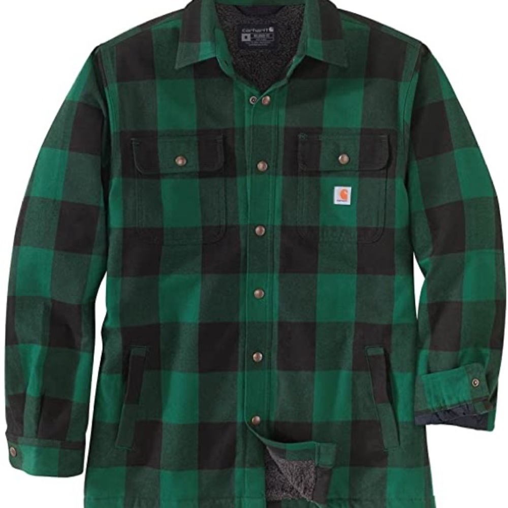 Carhartt Relaxed Fit Heavyweight Flannel Sherpa-Lined Shirt Jacket Small